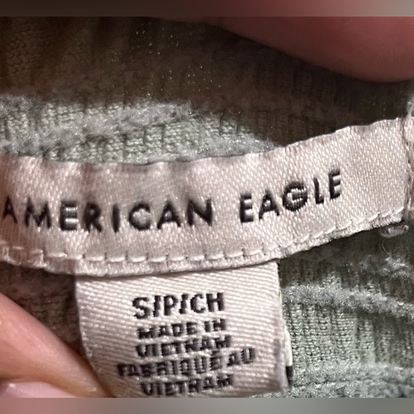 American Eagle Smocked Puckered Cropped Tee Shirt sz S - Picture 4 of 5